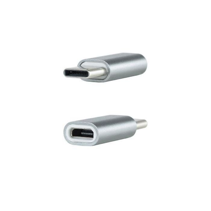 Nanocable 10.02.0011 Adaptador USB-C Macho a Micro USB Hembra, de Aluminio Gris, para Carga y Datos 1 Nanocable 10.02.0011 Adaptador USB-C Macho a Micro USB Hembra, de Aluminio Gris, para Carga y Datos 1
