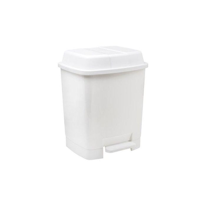 Papelera Plastico Con Pedal Faibo 22 Litros Blanca
