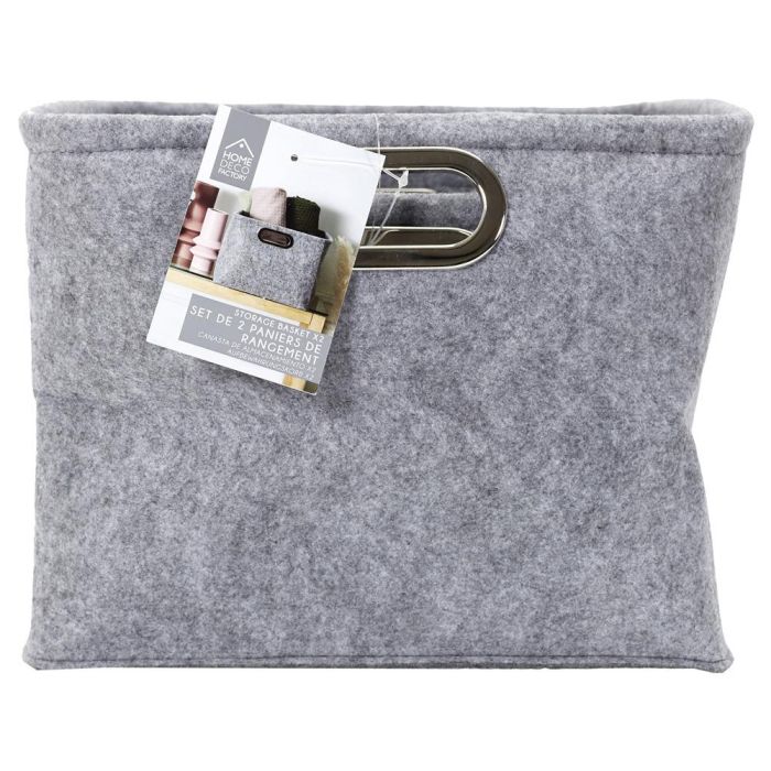 Home Deco Factory Juego De 2 Cestas Almacenar Poliester Colección Vallee Outlet 1