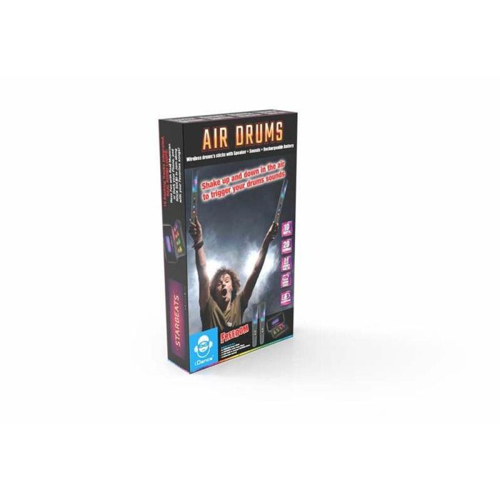 iDance Baquetas de Batería Inalámbricas con Altavoz y Sonido, Plástico Negro 35x3 cm, para 8 Años, Batería Litio Incluida 0 iDance Baquetas de Batería Inalámbricas con Altavoz y Sonido, Plástico Negro 35x3 cm, para 8 Años, Batería Litio Incluida 0