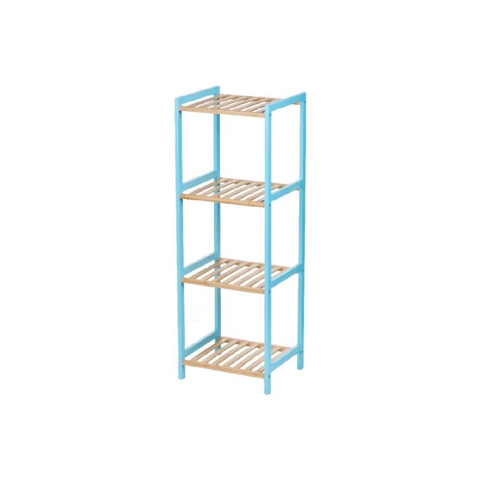 Estantería Cuadrada 4 Estantes Bambú Azul Berilo 35x100x30 cm 1 Estantería Cuadrada 4 Estantes Bambú Azul Berilo 35x100x30 cm 1