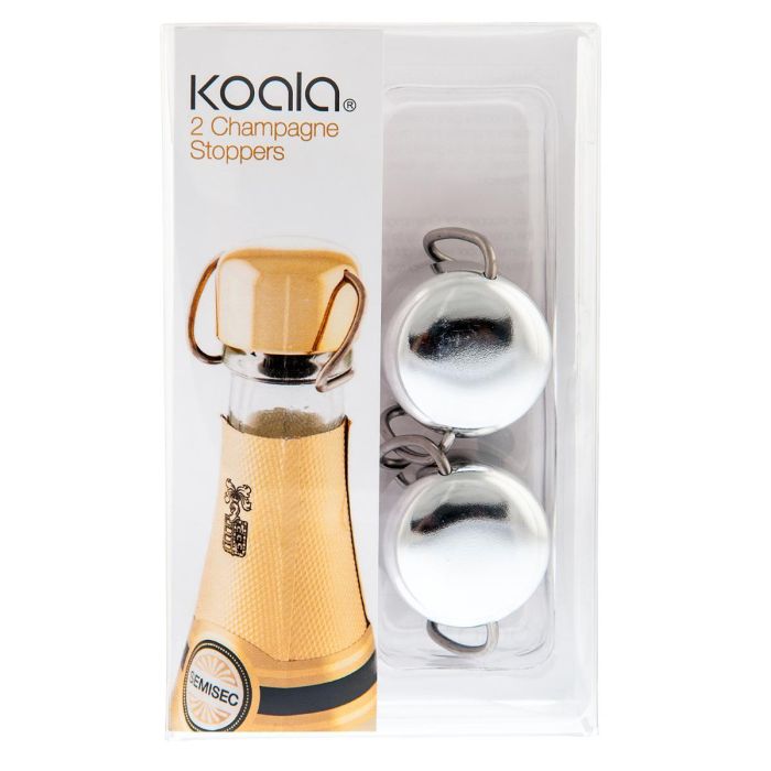 Set 2 Tapones Cava Metal y Silicona Bodega Koala 5x3,4x3 cm 2 Set 2 Tapones Cava Metal y Silicona Bodega Koala 5x3,4x3 cm 2