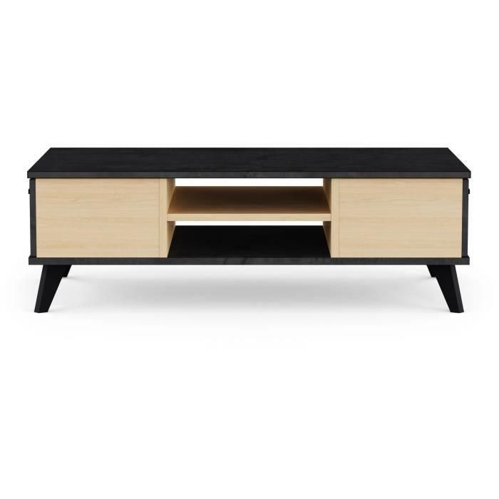 Demeyere KENT393544 Mesa de centro KENT Rectangular Roble/Sidewalk 2 Cajones, 1 Estante, Patas 106.6x50.1x35.2cm 3