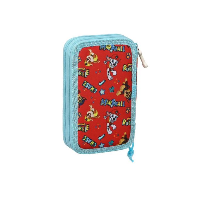 Estuche Escolar con Accesorios The Paw Patrol Funday Azul Rojo 12.5 x 19.5 x 4 cm (28 piezas) 1