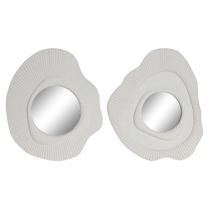 DKD Home Decor Espejo Scandi Blanco MDF 35x2x30.5 cm (Pack 6 Unidades) Decoración del Hogar