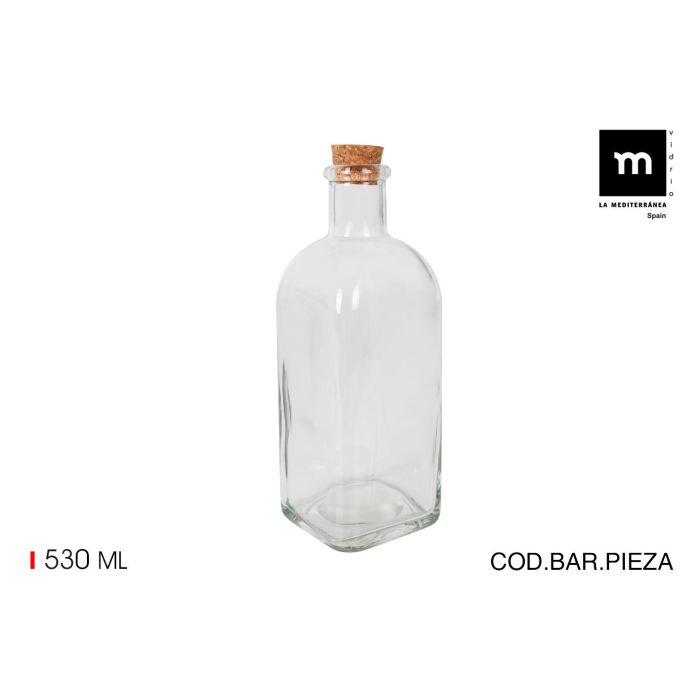 Botella Frasca 530 ml con tapón de corcho - La Mediterranea (16 Unidades) Botella Frasca 530 ml con tapón de corcho - La Mediterranea (16 Unidades)