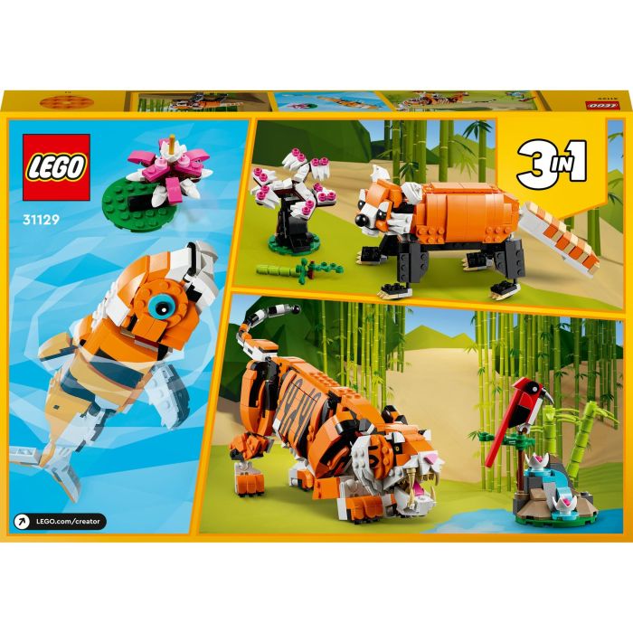 LEGO 31129 Creator 3 en 1 Su Majestad el Tigre, Set de Construcción de Juguetes de Animales para Niños y Niñas 9+ años 11 LEGO 31129 Creator 3 en 1 Su Majestad el Tigre, Set de Construcción de Juguetes de Animales para Niños y Niñas 9+ años 11