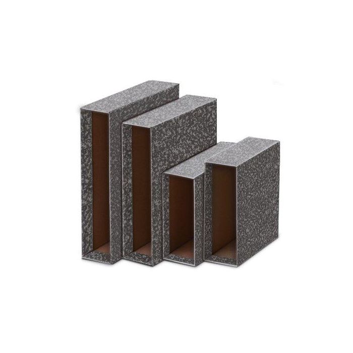 Caja Para Archivador Unisystem Clasico 4º Natural 86Mm Gris 12 unidades