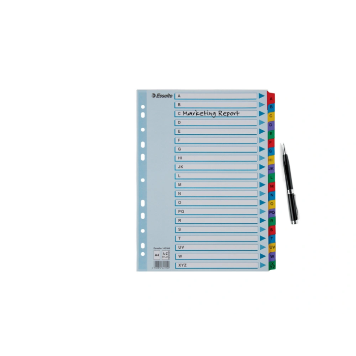 Esselte Separador Alfabetico A-Z Cartulina Mylar Multitaladro DIN A4 4