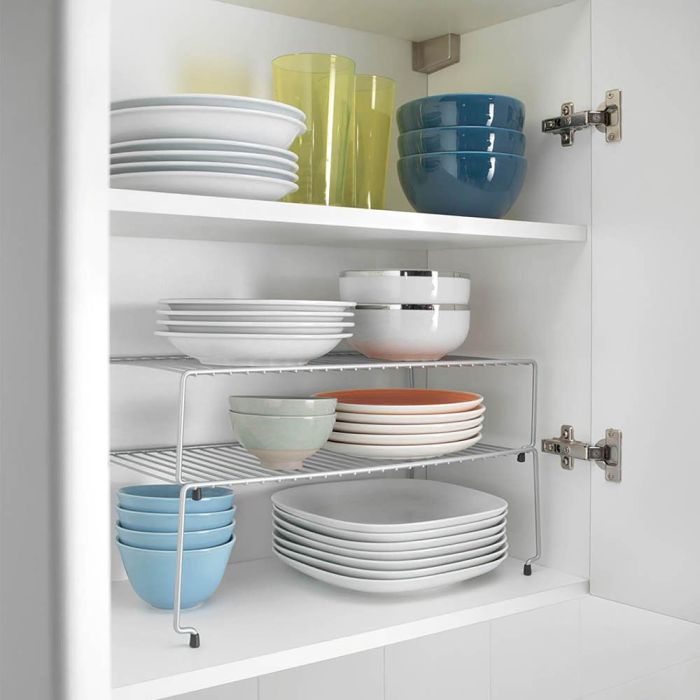 Metaltex Set 2 estantes apilables 'Sky' 48x33x24cm, recubrimiento polytherm metallic 3