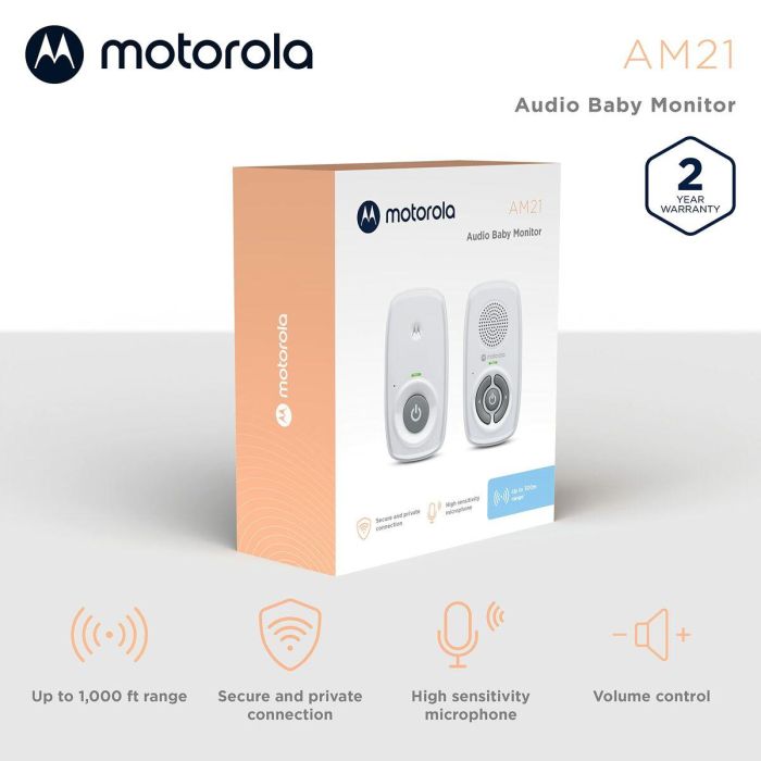 Motorola Monitor de Audio para Bebés AM21, 300 m, Blanco 9