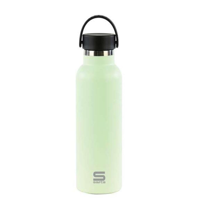 Botella de Agua Safta Verde hoja Silicona Acero Inoxidable 1