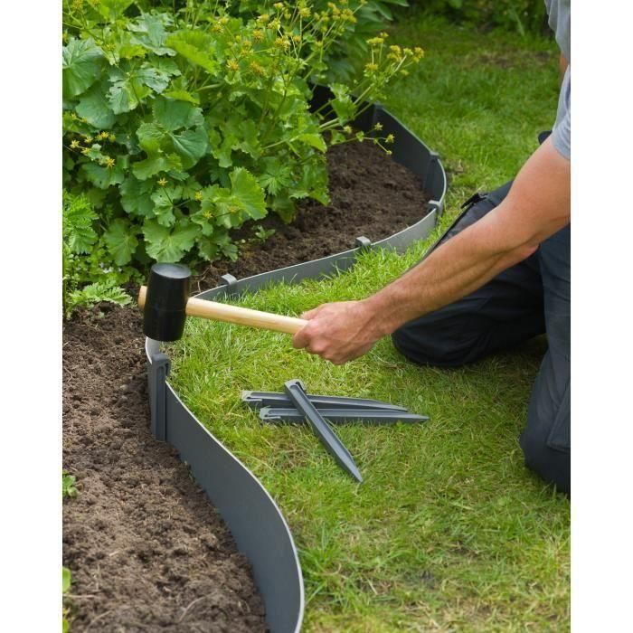 NATURALEZA Bolsa de 10 anclajes de polipropileno para bordes de jardín - H 26.7 x 1.9 x 1.8 cm - Gris 1 NATURALEZA Bolsa de 10 anclajes de polipropileno para bordes de jardín - H 26.7 x 1.9 x 1.8 cm - Gris 1