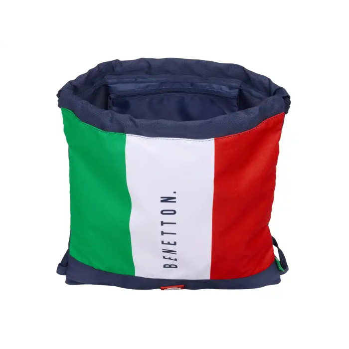 Bolsa Mochila con Cuerdas Benetton Flag Azul marino 35 x 40 x 1 cm 3