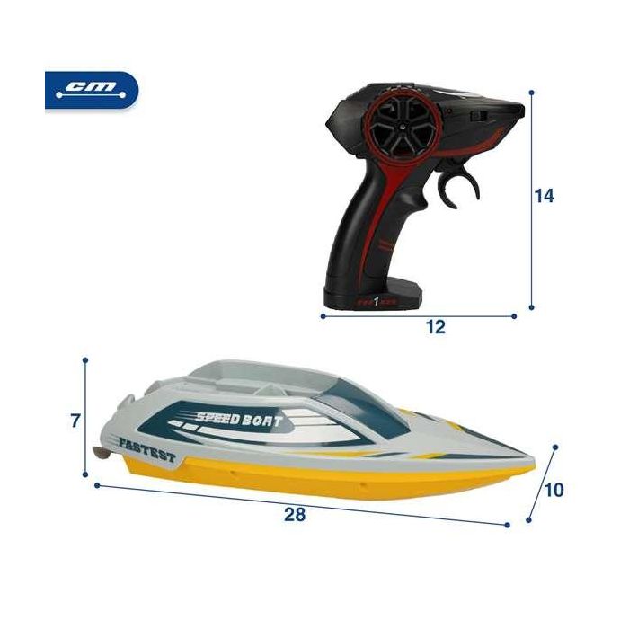 Lancha rapida radio control 28 cm. 2.4 ghz y cargador usb 3 Lancha rapida radio control 28 cm. 2.4 ghz y cargador usb 3