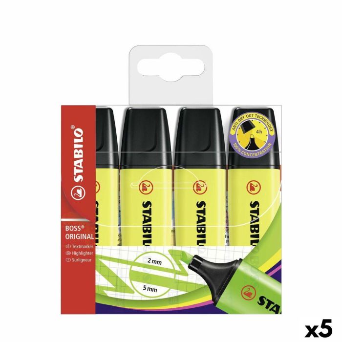 Set de Marcadores Fluorescentes Stabilo Boss Amarillo (5 Unidades) Set de Marcadores Fluorescentes Stabilo Boss Amarillo (5 Unidades)