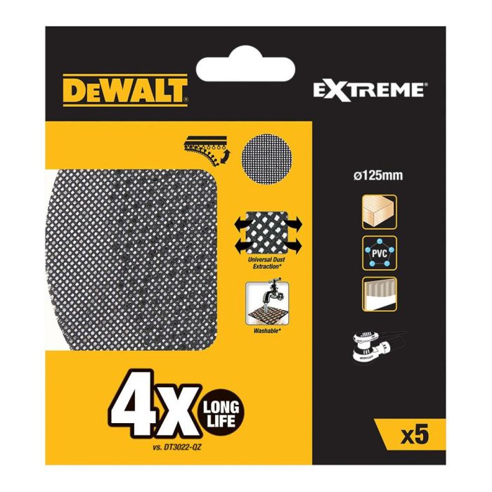 Pack 5 lijas de malla ø125mm grano: 60 para lijadoras rotoorbitales dtm8560-qz dewalt