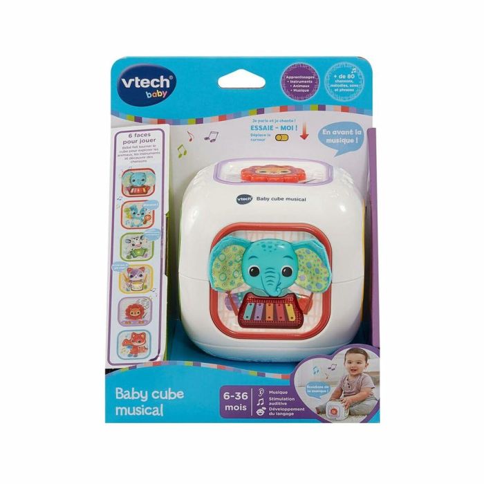 Vtech Baby Cubo Musical Didáctico para Bebés 6-36 Meses con 4 Botones de Animales, Texturas, 6 Canciones y 16 Melodías 3