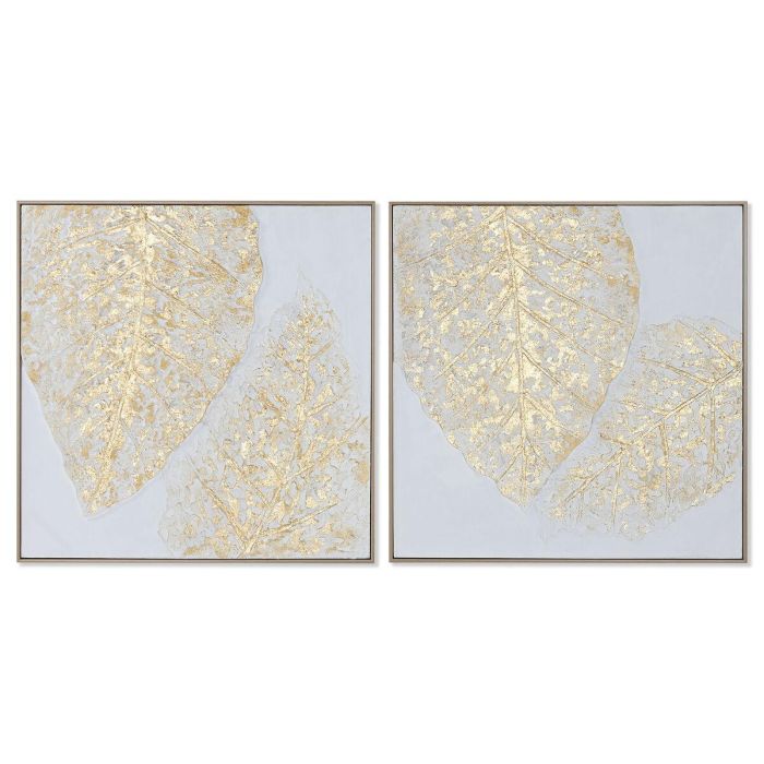 Cuadro Moderno DKD Home Decor Dorado Blanco 4.5 x 82 x 82 cm (2 Unidades) Cuadro Moderno DKD Home Decor Dorado Blanco 4.5 x 82 x 82 cm (2 Unidades)
