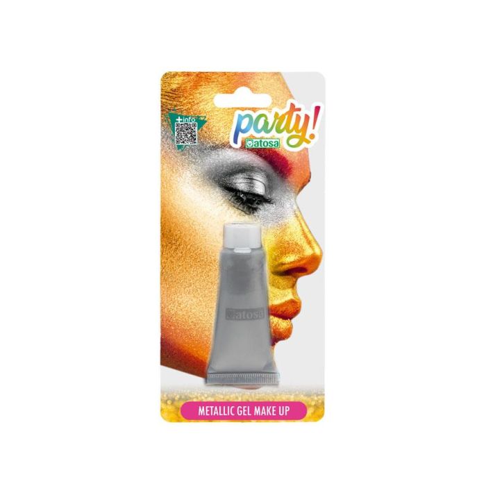 Maquillaje en gel metálico color plateado 13,44 gr - Ideal para looks futuristas y fiestas temáticas