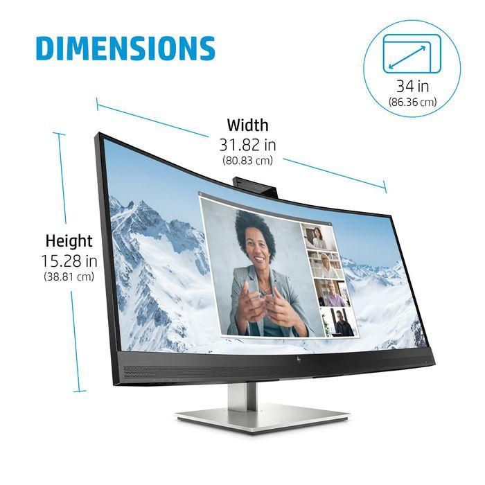 HP Monitor E34m G4 WQHD Curved USB-C Conferencing Monitor con Webcam Integrada y Carga de 65W HP Monitor E34m G4 WQHD Curved USB-C Conferencing Monitor con Webcam Integrada y Carga de 65W