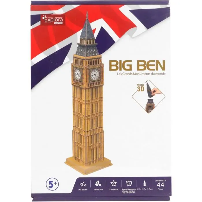 Explora Puzzle 3D Big Ben AAAOU14847 - Juego de construcción para mayores de 5 años, 44 piezas 4 Explora Puzzle 3D Big Ben AAAOU14847 - Juego de construcción para mayores de 5 años, 44 piezas 4