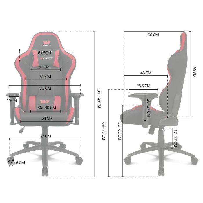 Silla Gaming DRIFT DR110BGRAY Negro Gris 1