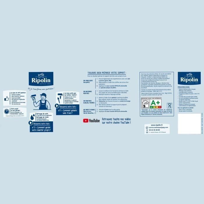 Ripolin Pintura para Paredes Cocina y Baño Raso Blanco 2,5L - Muy Lavable, Antihumedad y con Tecnología Efecto Rebordear 3 Ripolin Pintura para Paredes Cocina y Baño Raso Blanco 2,5L - Muy Lavable, Antihumedad y con Tecnología Efecto Rebordear 3