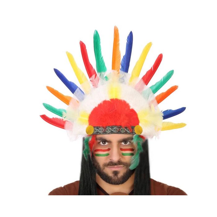 Pluma Indio Multicolor Oeste Hombre Adulto Pluma Indio Multicolor Oeste Hombre Adulto