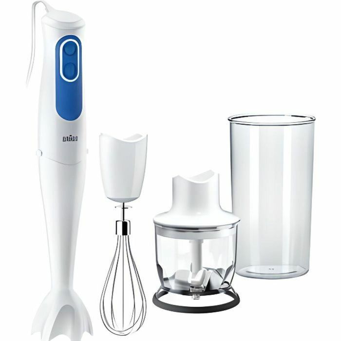 Braun MQ3025WH Batidora de mano con mini picadora y taza medidora 600ml, tecnología PowerBell Plus y Control Splash antisalpicaduras, Blanco y Azul 5 Braun MQ3025WH Batidora de mano con mini picadora y taza medidora 600ml, tecnología PowerBell Plus y Control Splash antisalpicaduras, Blanco y Azul 5