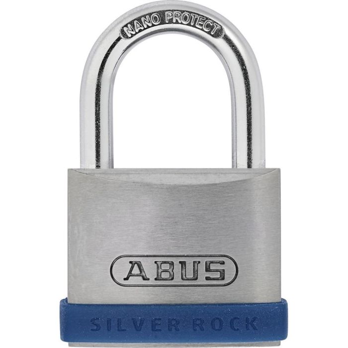 ABUS Silver Rock 5/40 SL 5 Candado con llave, para Puertas/Cajas herramientas, Plata Zinc, Arco Acero endurecido, 6,5mm grillete