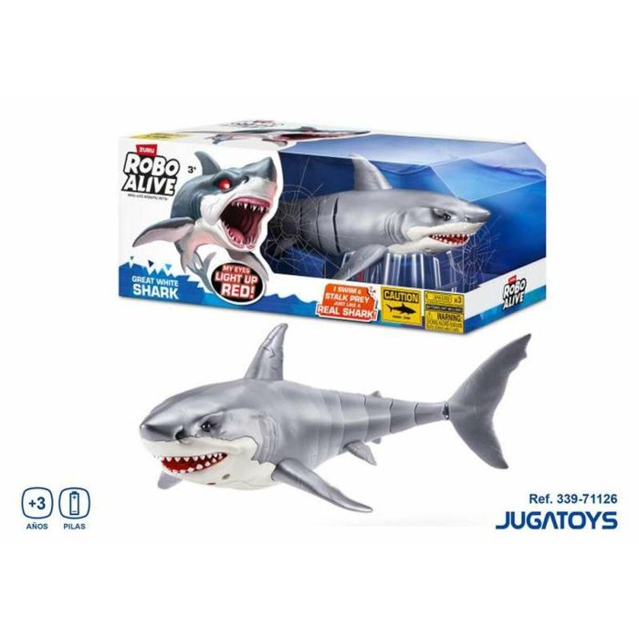 Juguete Interactivo - ZURU - Shark Attack Robo Alive - Gran Tiburón Blanco con Movimientos Realistas y Ojos Brillantes 2