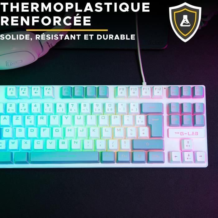 Teclado para juegos - The G-Lab - KEYZ CAESIUM - RGB - Blanco y gris - TKL 5 Teclado para juegos - The G-Lab - KEYZ CAESIUM - RGB - Blanco y gris - TKL 5