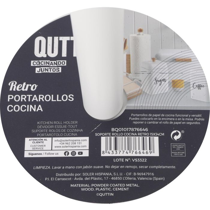 Soporte Rollo Cocina Retro 15x34 cm Quttin (12 Unidades) 6 Soporte Rollo Cocina Retro 15x34 cm Quttin (12 Unidades) 6