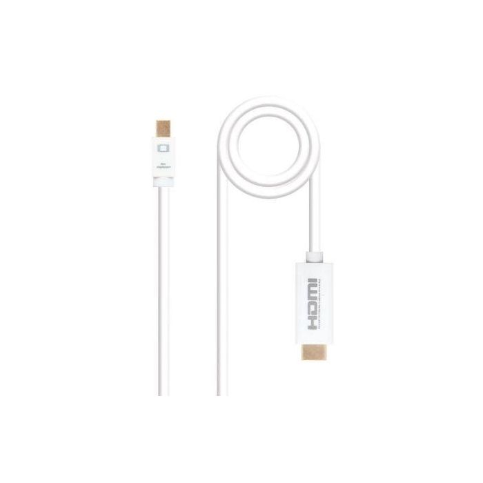 Nanocable 10.15.4002 Cable Mini DisplayPort a HDMI Macho/Macho 2m Blanco, Compatible 4K, DP 1.2a & HDMI 1.4b, Conectores Oro 24K Nanocable 10.15.4002 Cable Mini DisplayPort a HDMI Macho/Macho 2m Blanco, Compatible 4K, DP 1.2a & HDMI 1.4b, Conectores Oro 24K