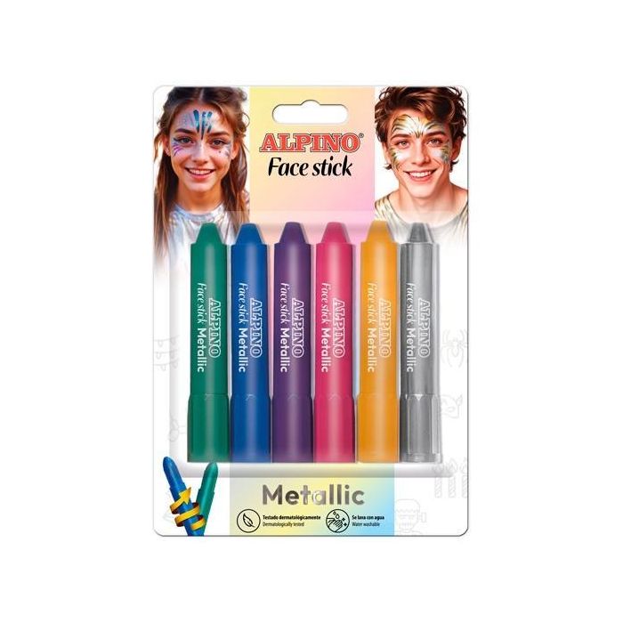Maquillaje Alpino Face Stick Metallic Barra De 5 Gr. Blister De 6