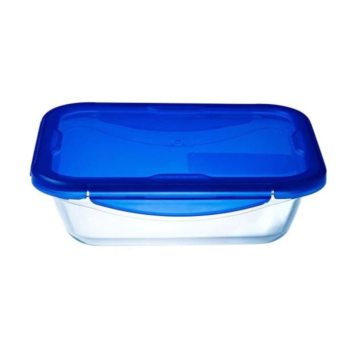 Fiambrera Hermética Pyrex Cook&go 30 x 23 cm 3,3 L Rectangular Azul Vidrio (4 Unidades) 1