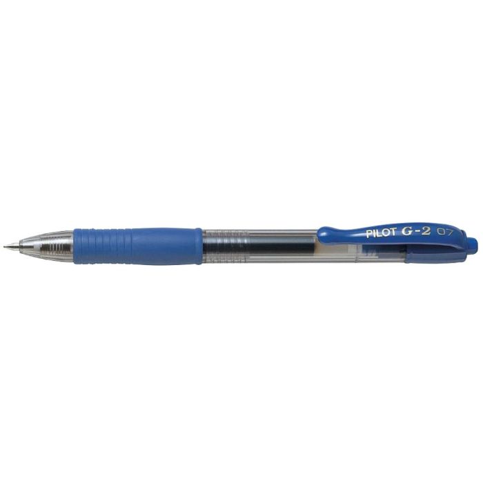 Boligrafo Pilot G-2 Azul Tinta Gel Retractil Sujecion De Caucho 12 unidades 1