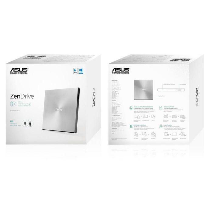 Asus ZenDrive U9M Grabadora Externa DVD Ultra-delgada USB 2.0 Tipo-C/A para PC/Mac, Soporte M-DISC 5