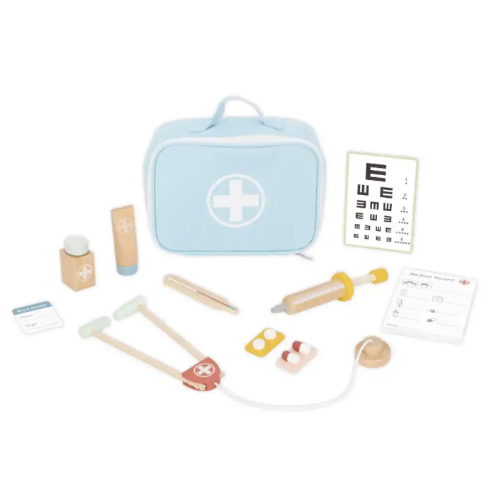 Imaginovo Maletín de Médico Infantil de Madera +3 años, 11 Piezas, Dimensiones 24.5x18x10 cm 1