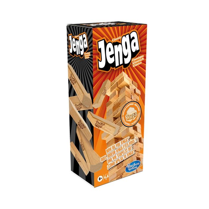 Hasbro Gaming A2120 Jenga, Juego de Habilidad y Destreza Clásico con Torre de Bloques, +6 años 1