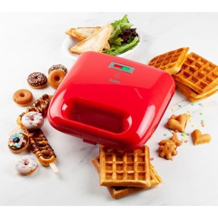 DOMO - DO9242W - Sandwichera - 5 en 1 - 5 juegos de placas antiadherentes intercambiables - 750W 1 DOMO - DO9242W - Sandwichera - 5 en 1 - 5 juegos de placas antiadherentes intercambiables - 750W 1