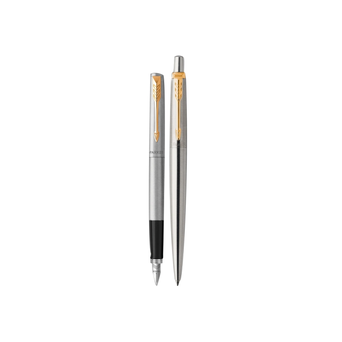 Parker Juego Bolígrafo y Pluma Duo Jotter Acero Inoxidable Acabado Dorado 1