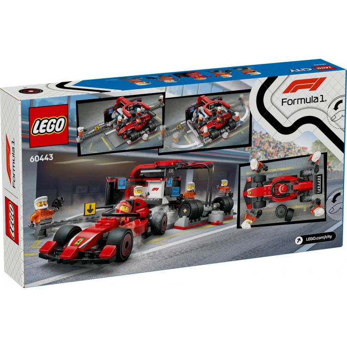 Lego Juego de Construcción City Fórmula 1 Parada en Boxes con Equipo de Mecánicos y Coche Ferrari para Niños +6 Años 12 Lego Juego de Construcción City Fórmula 1 Parada en Boxes con Equipo de Mecánicos y Coche Ferrari para Niños +6 Años 12