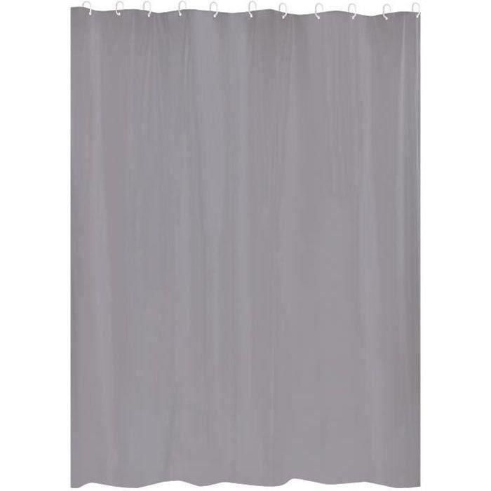 Gelco Cortina de baño First PEVA gris 180x200 cm con anillas