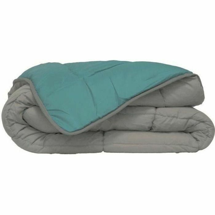 POYET MOTTE CALGARY Edredón de Microfibra Acolchado 400g/m² 240x260 cm Bicolor Gris Guijarro y Verde Lago Oeko-Tex Ignífugo POYET MOTTE CALGARY Edredón de Microfibra Acolchado 400g/m² 240x260 cm Bicolor Gris Guijarro y Verde Lago Oeko-Tex Ignífugo