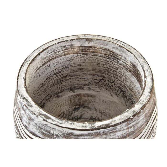 Macetero Balines DKD Home Decor Marron Blanco 22 x 16 x 22 cm (2 Unidades) 2 Macetero Balines DKD Home Decor Marron Blanco 22 x 16 x 22 cm (2 Unidades) 2