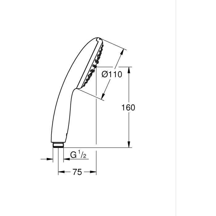 Rociador de ducha - GROHE Vitalio Start 110 27940001 - 1 chorro lluvia - Ahorro de agua - Proceso antical - Cromo 3