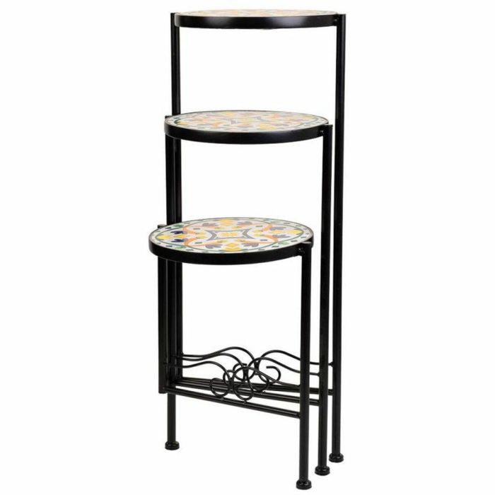 Soporte para Maceta Alexandra House Living Negro Hierro Azulejo 30 x 68 x 30 cm 3 Piezas 5