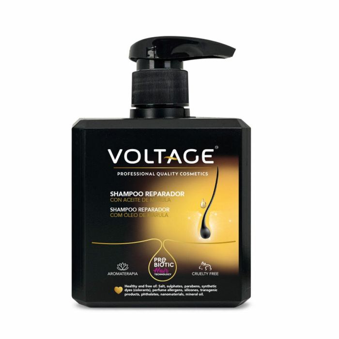 Voltage Cosmetics Champú Reparador Prebiotic Hair Technology con Aceite de Marula, Champú Hidratante para Cabello Dañado 500 ml
